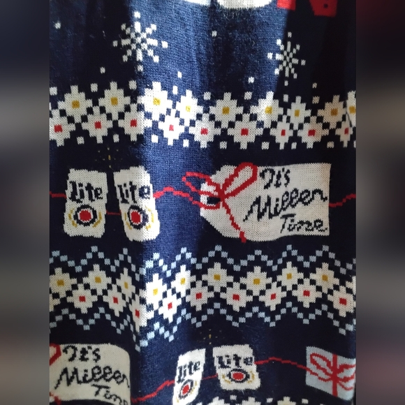 Miller Lite Ugly 'Tis the Season Christmas Sweater Adult Size Small Miller Time - Picture 2 of 10
